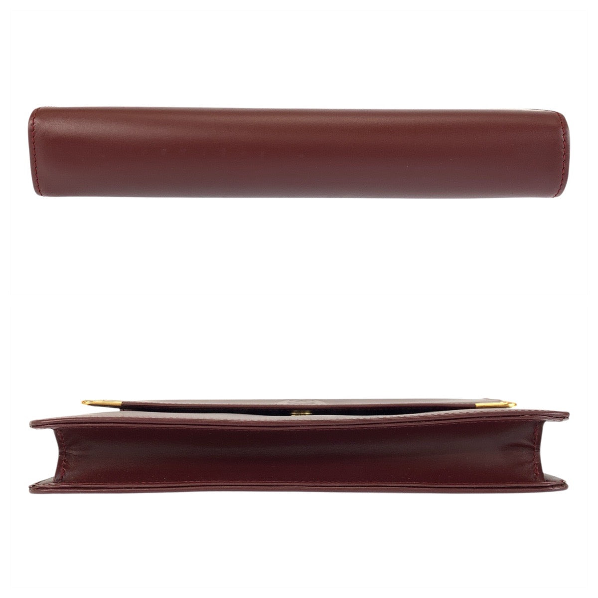 22659
CARTIER カルティエ マストライン ボルドー ゴールド金具 レザー クラッチバッグ セカンドバッグ メンズ A35