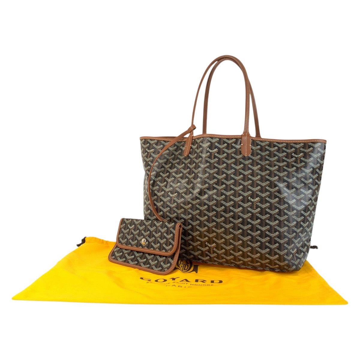 22909
GOYARD ゴヤール サンルイPM ブラック 黒 ブラウン シルバー金具 コーティングキャンバス トートバッグ ハンドバッグ レディース AB145