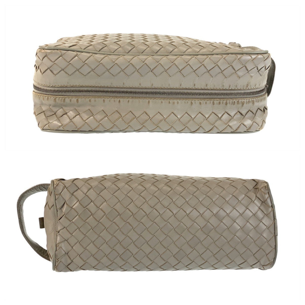 22922
BOTTEGAVENETA ボッテガヴェネタ イントレチャート グレー シルバー金具 レザー B07432432V クラッチバッグ セカンドバッグ メンズ AB22