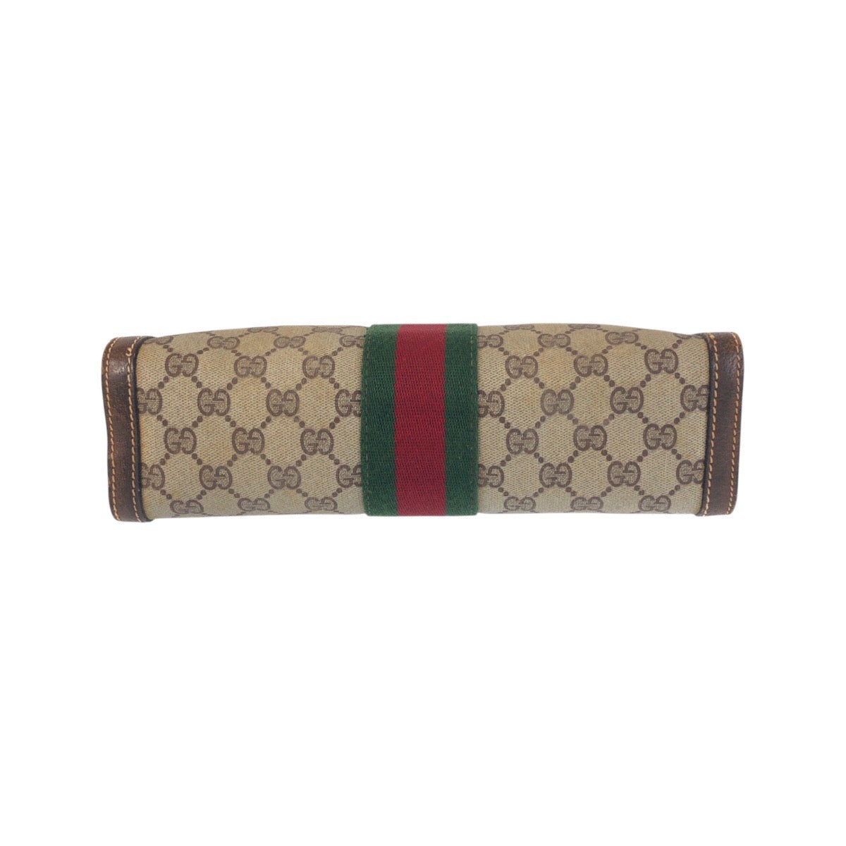 22925
GUCCI Gucci Vintage Sherry Line Old Gucci Old Gucci Beige Brown GG Supreme Canvas / Leather Clutch Bag Second Bag Men's AB21
