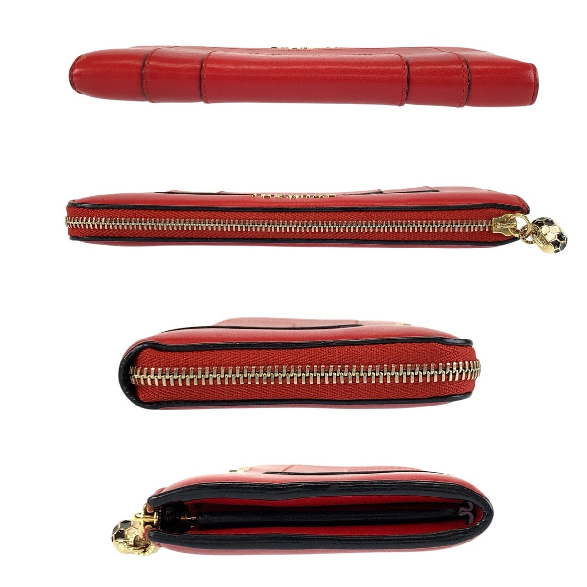 22969
BVLGARI ブルガリ セルペンティ レッド ゴールド金具 レザー DP E13 36470 長財布 ロングウォレット レディース ABP28