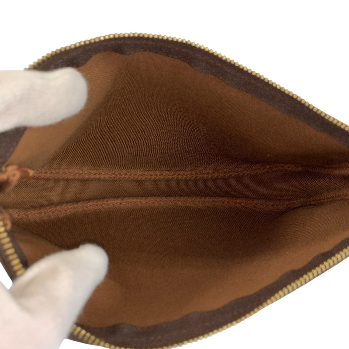 22974
LOUIS VUITTON ルイヴィトン モノグラム ポシェット アクセソワール ブラウン ゴールド金具 PVC / レザー M51980 ハンドバッグ アクセサリーポーチ レディース AB50