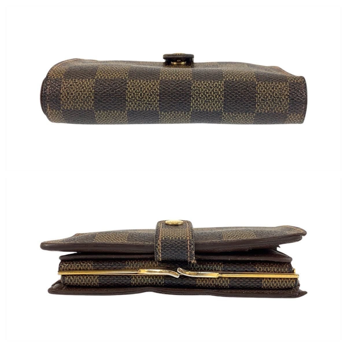 22995
LOUIS VUITTON ルイヴィトン ダミエ ポルトモネ ヴィエノワ ブラウン ゴールド金具 PVC N61664 折財布 コンパクトウォレット レディース AB10