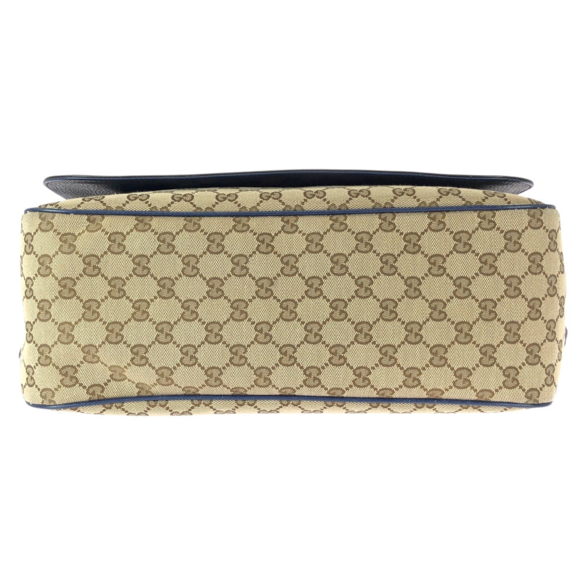 23060
GUCCI Beige Blue Silver Hardware GG Canvas / Leather 510340 Shoulder Bag Messenger Bag Men's A80
