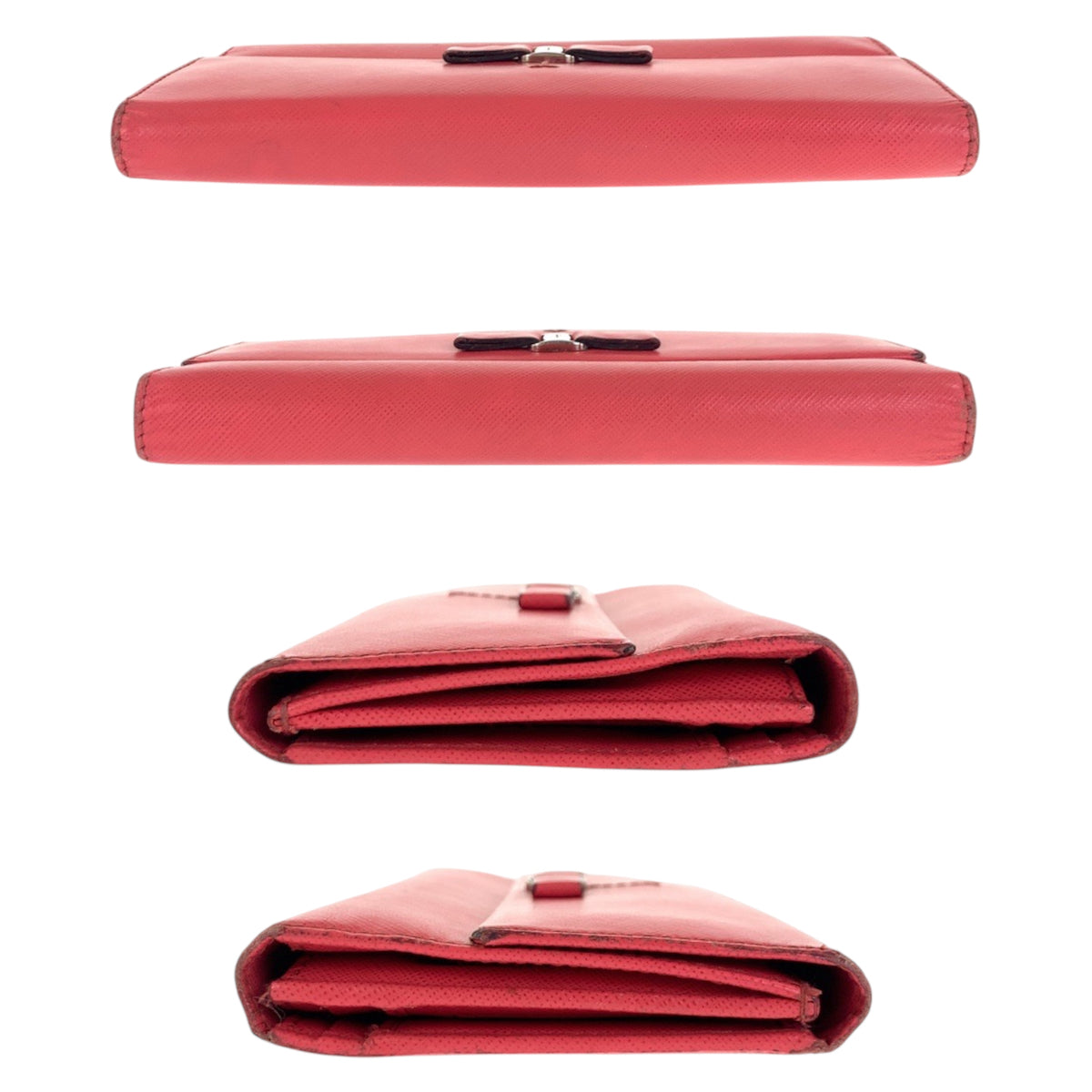 23079
Salvatore Ferragamo サルヴァトーレフェラガモ ヴァラ リボン ピンク シルバー金具 レザー 22 A953 長財布 折財布 ロングウォレット レディース AB5