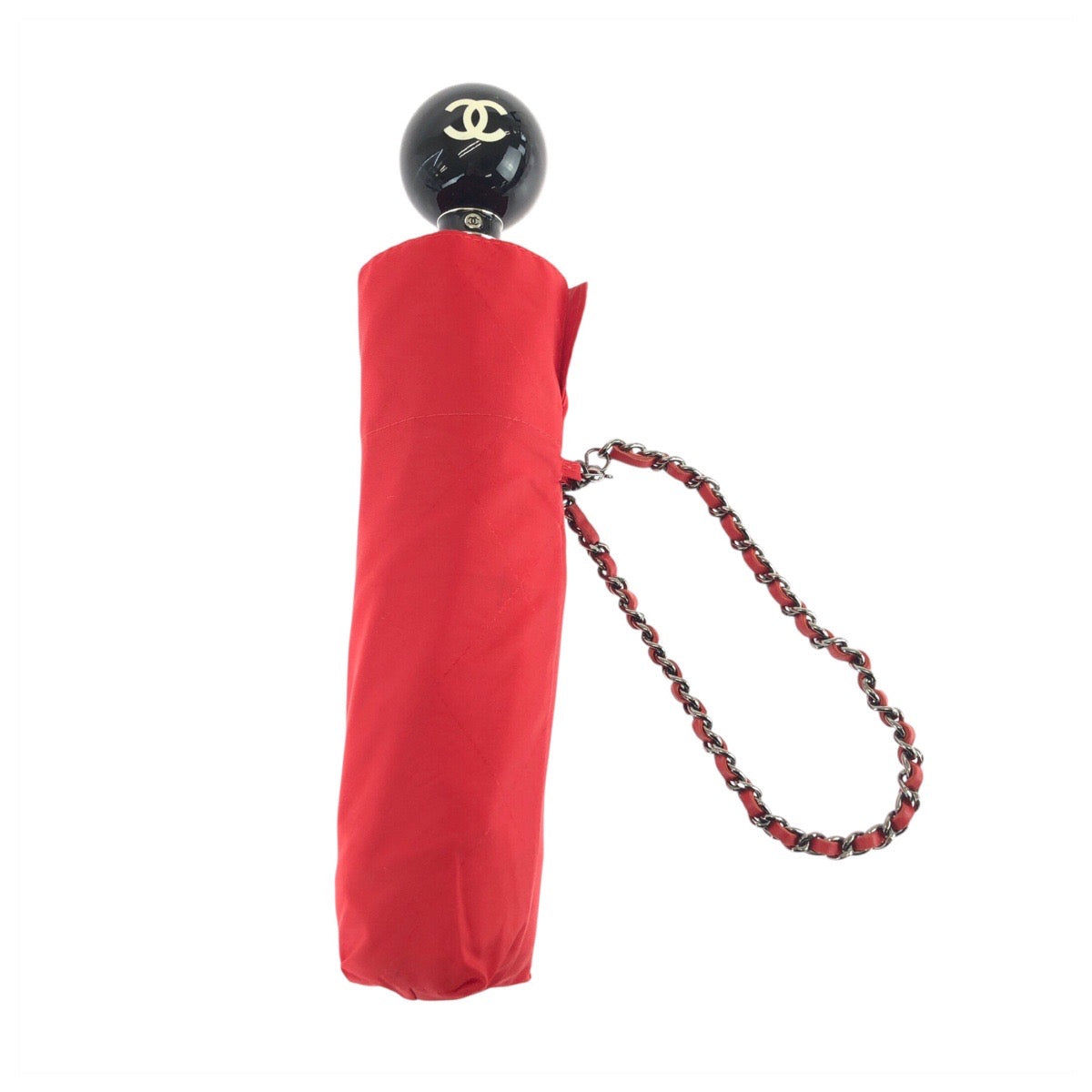 23148
CHANEL シャネル ココマーク マトラッセ レッド シルバー金具 ポリアミド / ポリエステル 傘 折りたたみ傘 晴雨兼用 レディース A58