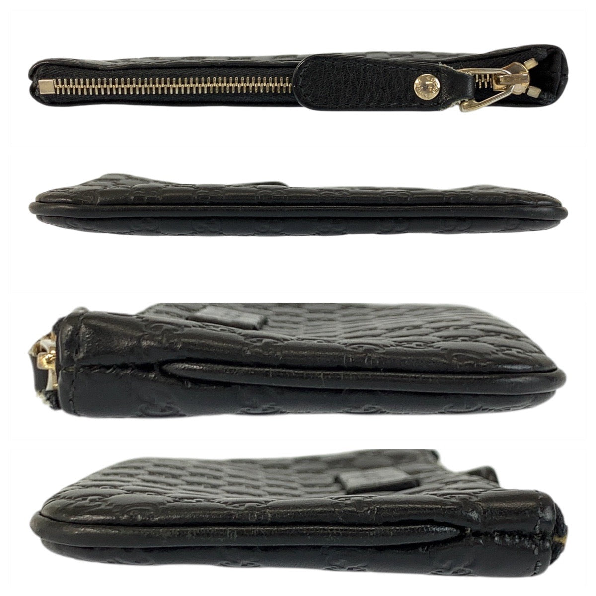 23192
GUCCI グッチ マイクログッチシマ ブラック 黒 ゴールド金具 レザー 544248 コインケース 小銭入れ メンズ A24