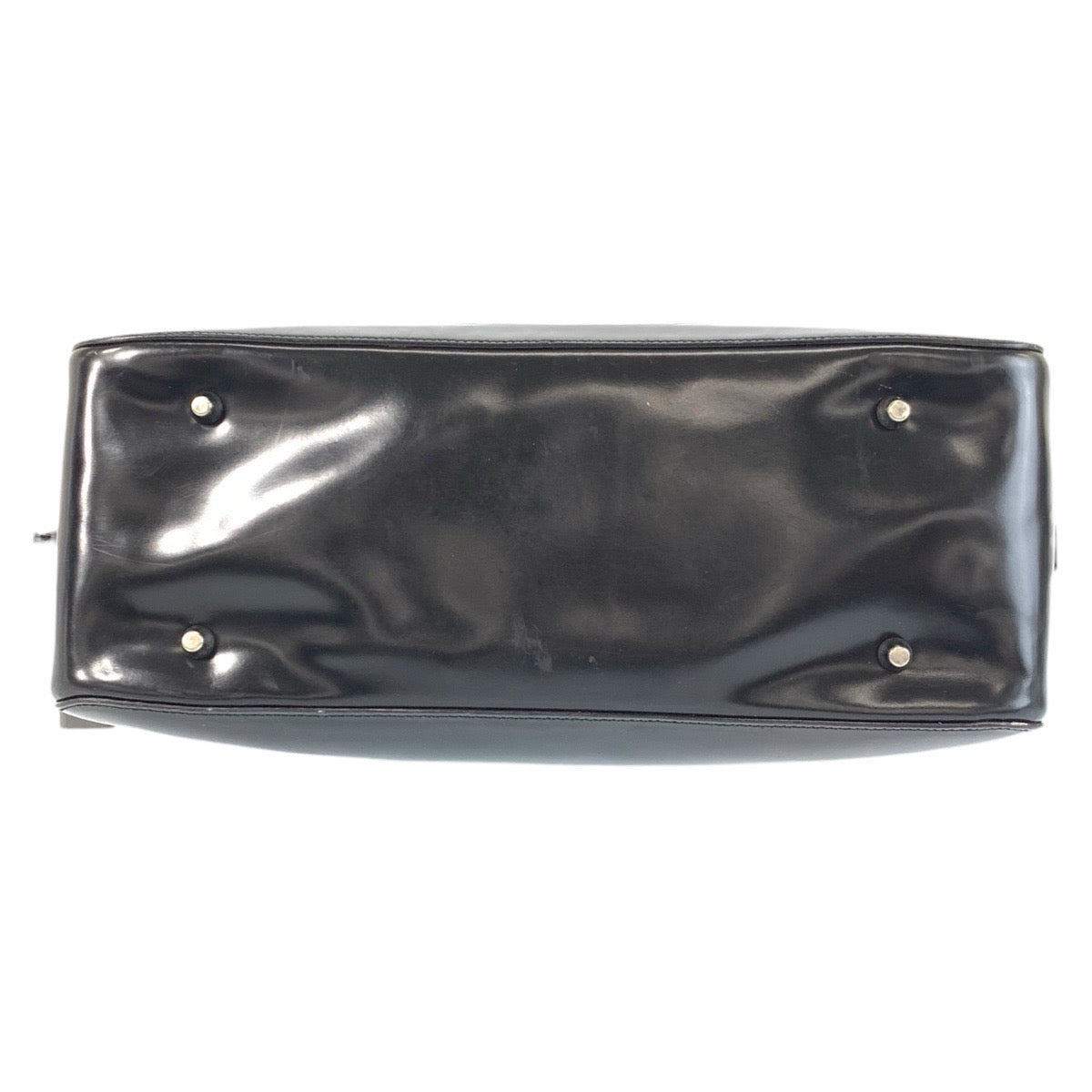 23258
PRADA プラダ ロゴ ブラック 黒 パテントレザー ハンドバッグ レディース AB42