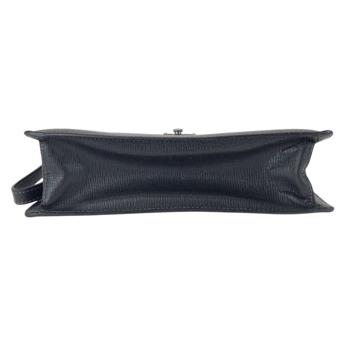 23278
Salvatore Ferragamo Dial Lock Black Silver Hardware Leather Clutch Bag Second Bag Men's A28
