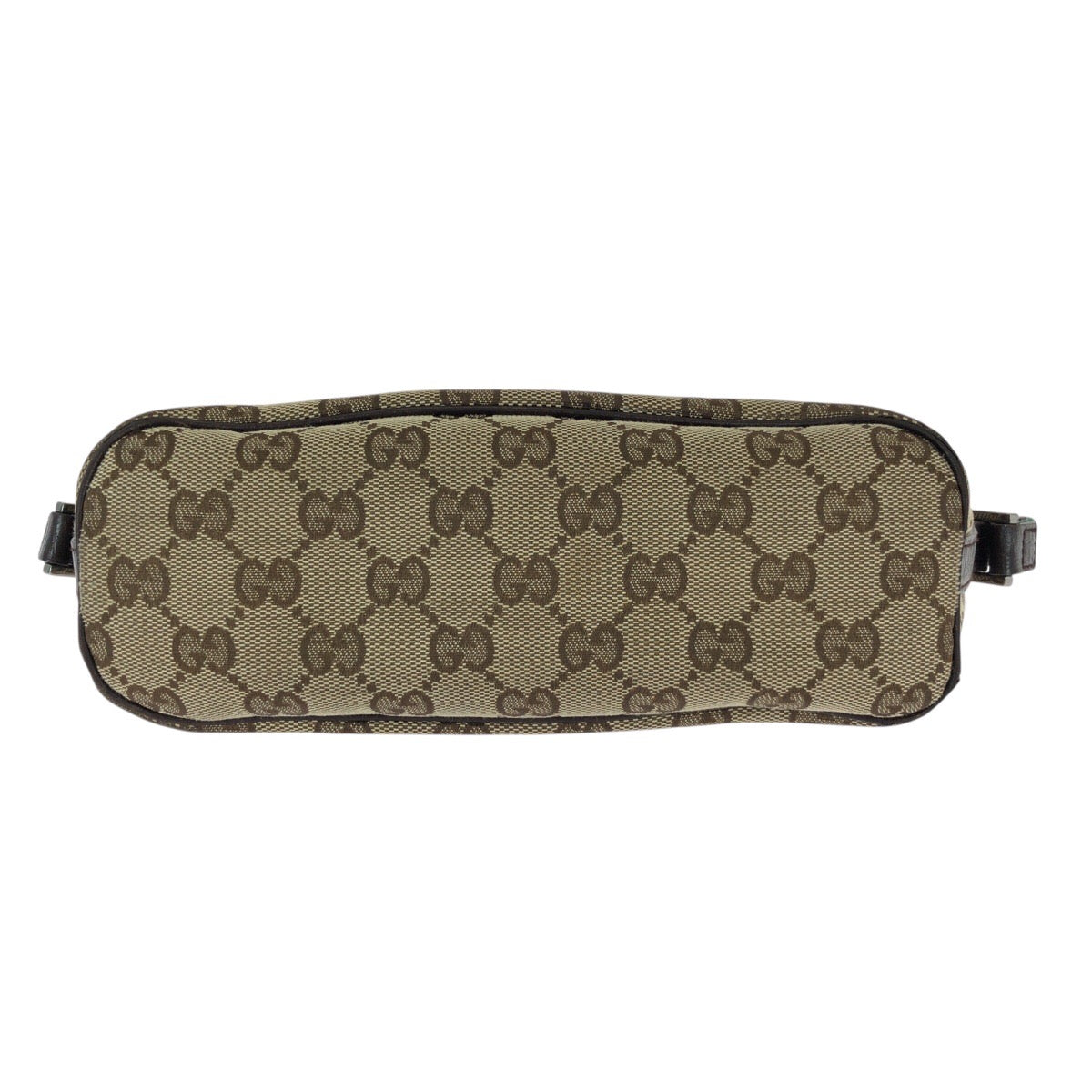 23283
GUCCI Sherry Line Beige Silver Hardware GG Canvas / Leather 141809 Handbag Accessory Pouch Women's AB28