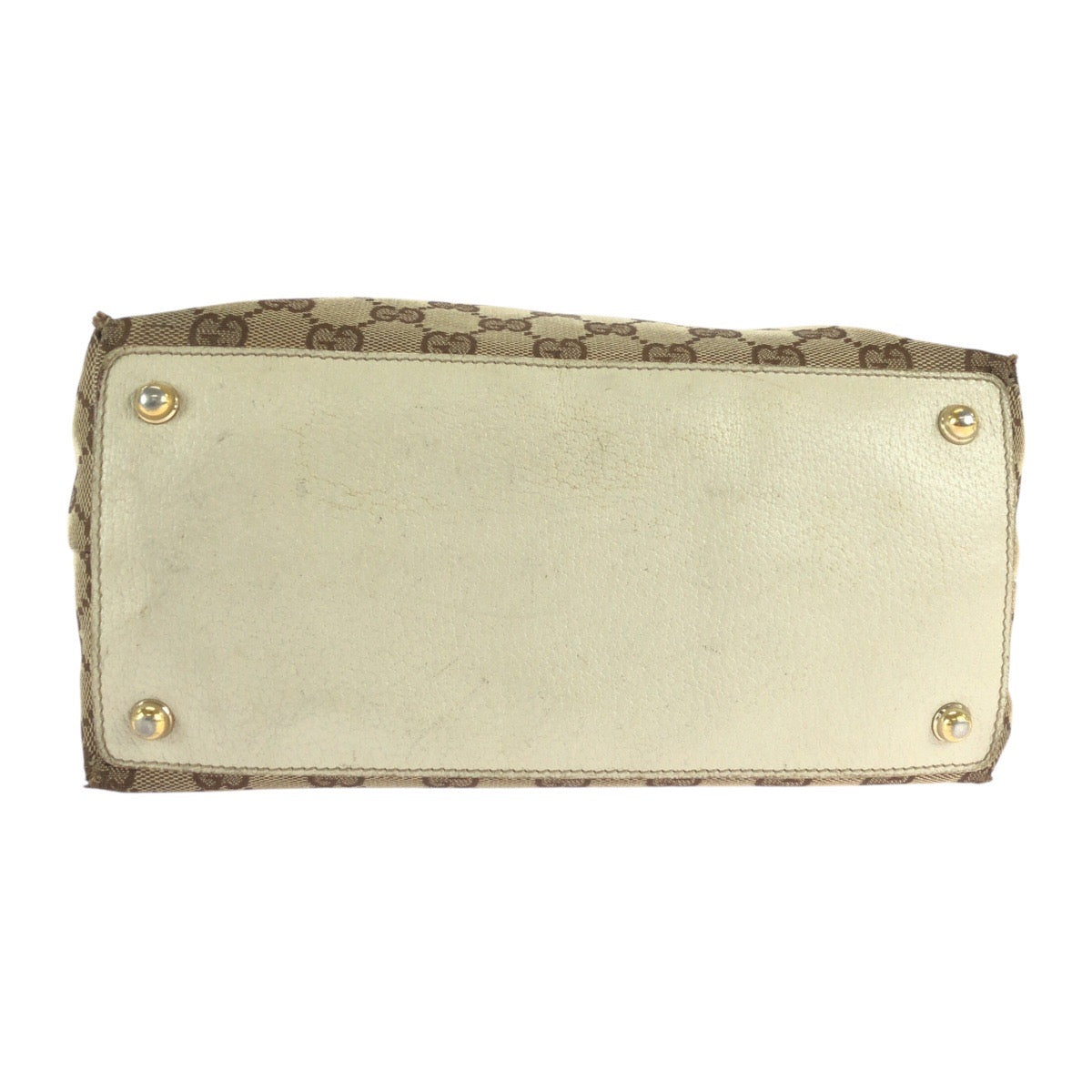 23284
GUCCI グッチ ベージュ ホワイト ゴールド金具 GGキャンバス / レザー 120836 トートバッグ ショルダーバッグ レディース AB21