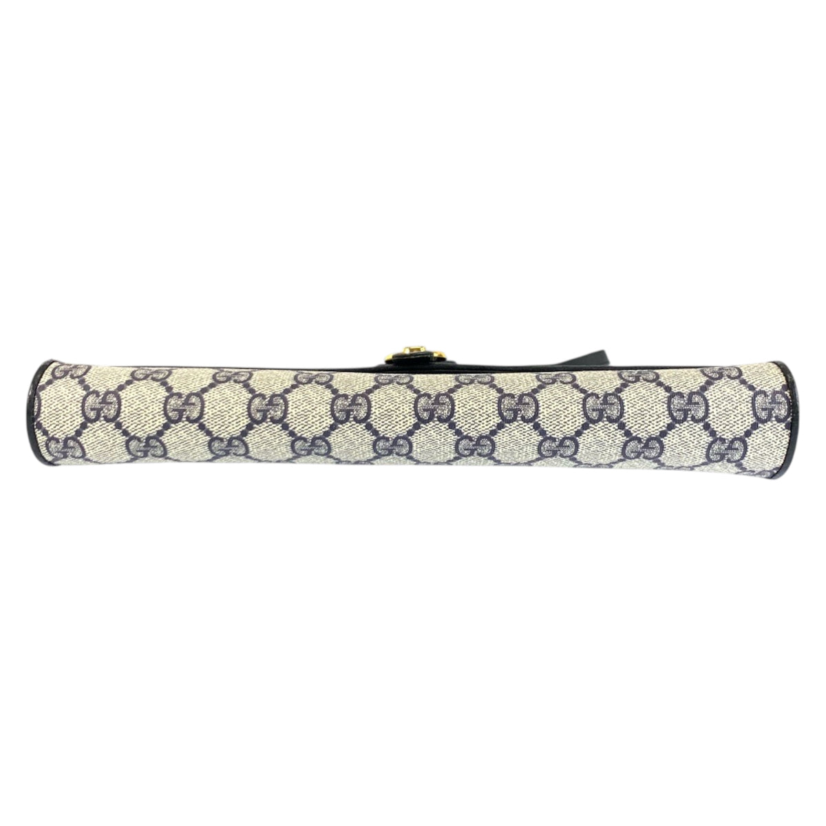 23317
GUCCI グッチ ヴィンテージ グレー ネイビー ゴールド金具 GGスプリームキャンバス / レザー ショルダーバッグ ポシェット レディース ABP35