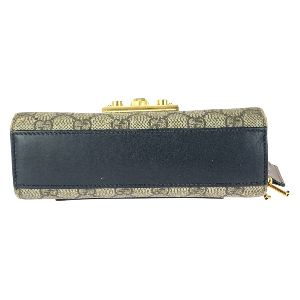 23343
GUCCI グッチ パドロック ベージュ ブラック ゴールド金具 GGスプリームキャンバス / レザー 409487 チェーンショルダーバッグ レディース AB48