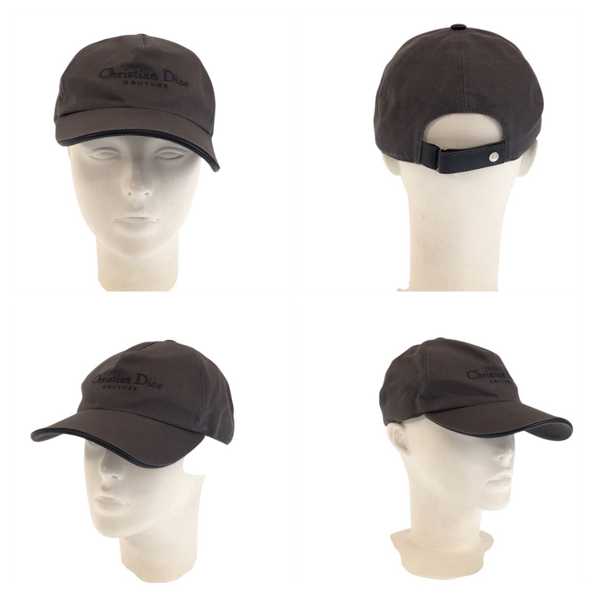 23353
Christian Dior Gray Silver Hardware Cotton Cap Hat Women's ABP30
