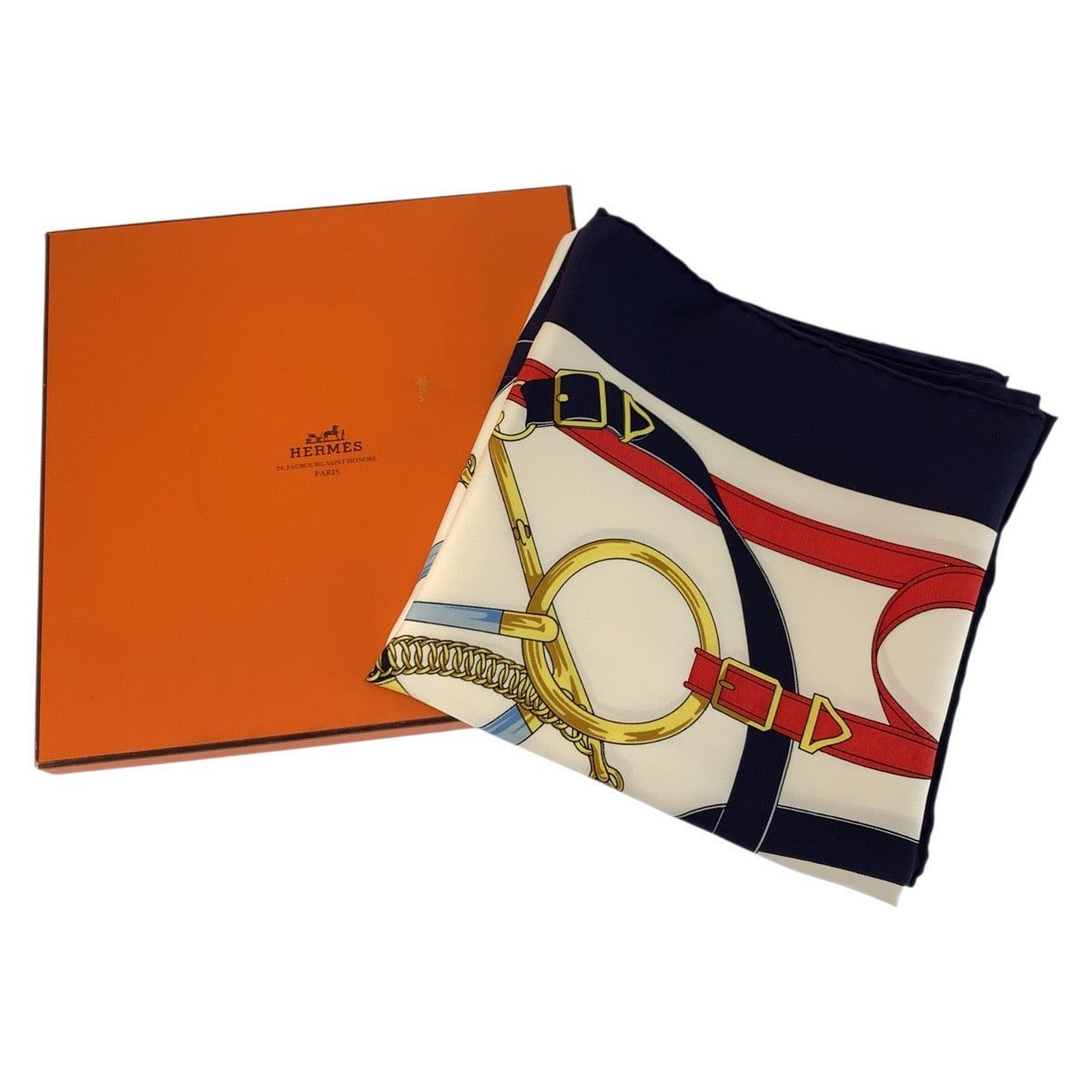 23398
HERMES エルメス Eperon dOr 黄金の拍車 カレ90 マルチカラー シルク スカーフ レディース AB21