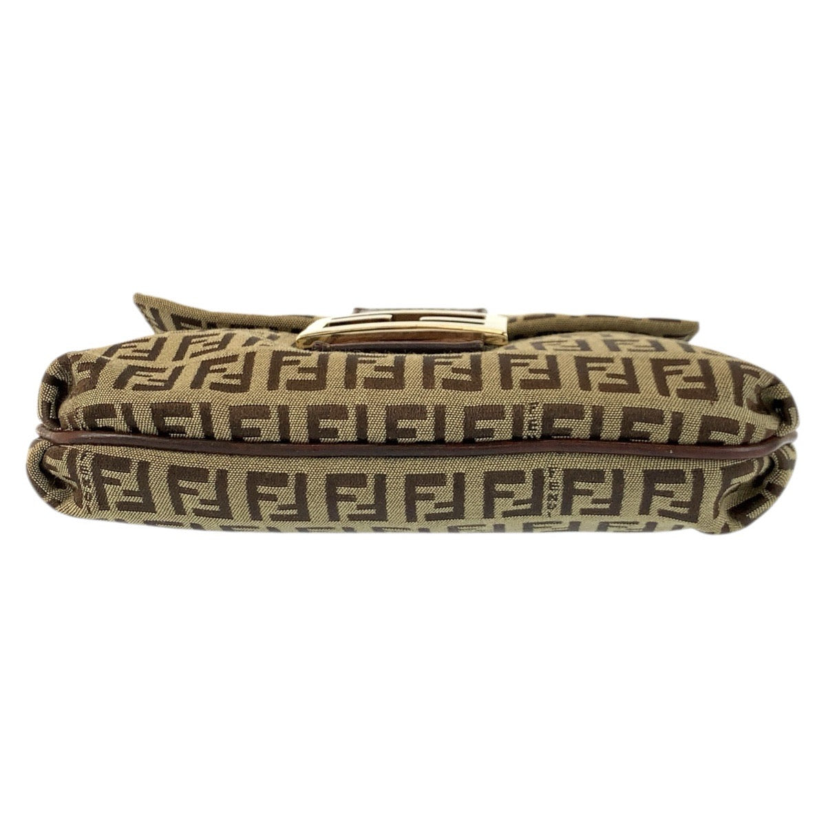23429
FENDI Zucchino Brown Gold Hardware Canvas / Leather 8BT075 Shoulder Bag Pouch Ladies ABP50