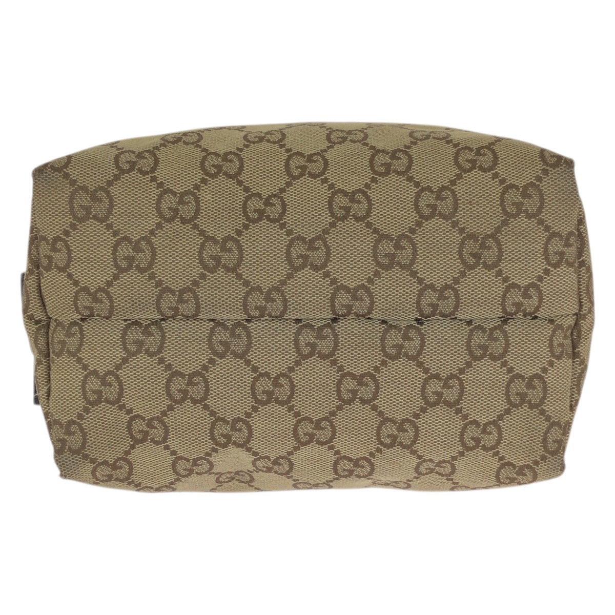 23449
GUCCI Gucci Beige Light Blue Silver Hardware GG Canvas / Leather 124542 Handbag Accessory Pouch Vanity Bag Ladies ABP37