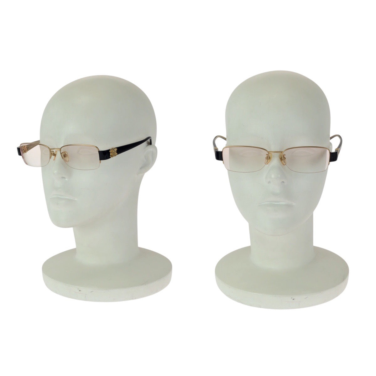 23478
CHANEL Coco Mark Gold Black Plastic / Metal 2101T c.330 53□17 130 Sunglasses Eyeglasses Square Ladies ABP23