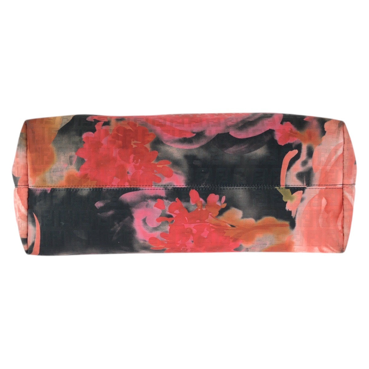 23707
FENDI Zucchino Floral Black Pink Orange Nylon / Leather 8BH185 Tote Bag Shoulder Bag Ladies ABP63