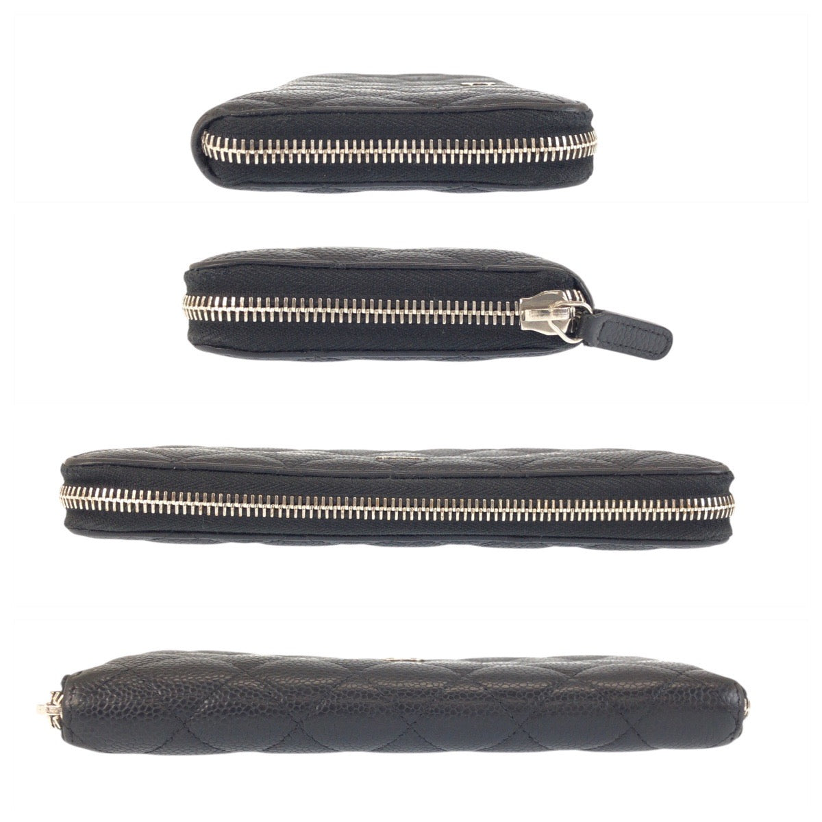 23754
CHANEL Coco Mark Matelasse Black Silver Hardware Leather Long Wallet Women's ABP63