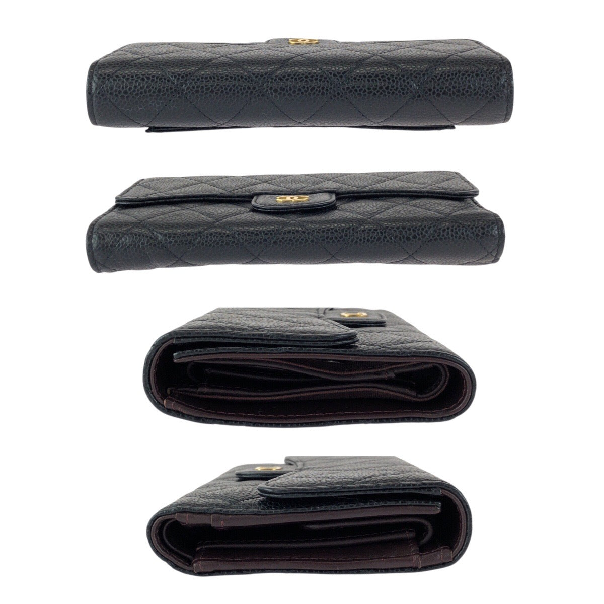 23755
CHANEL シャネル マトラッセ ココマーク ブラック 黒 ゴールド金具 キャビアスキン 長財布 ロングウォレット レディース A92