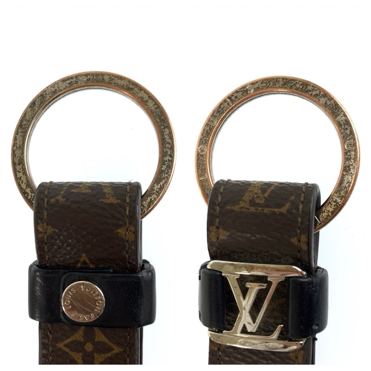 23756
LOUIS VUITTON ルイヴィトン モノグラム キーホルダー LV ドラゴンヌ ブラウン ブラック シルバー金具 PVC / シルバー M62709 キーホルダー キーリング メンズ AB14
