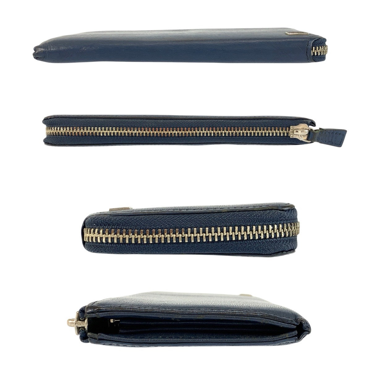 23829
PORTER Current Navy Silver Hardware Leather Long Wallet for Men AB2