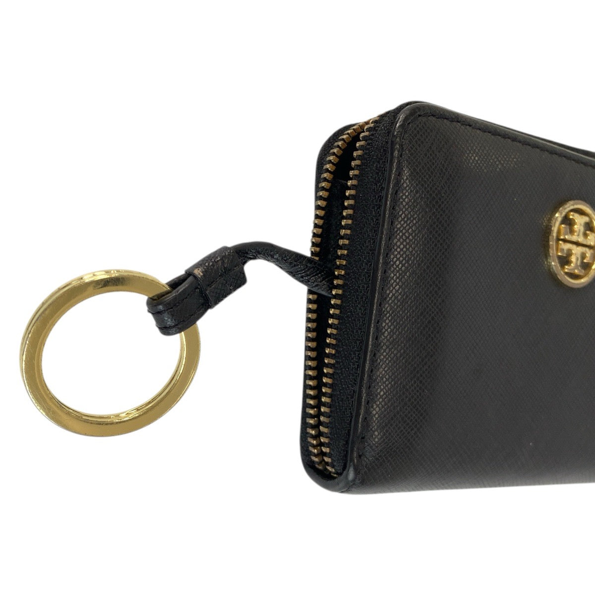 23898
Tory Burch トリーバーチ ブラック 黒 ゴールド金具 レザー コインケース キーケース レディース AB1