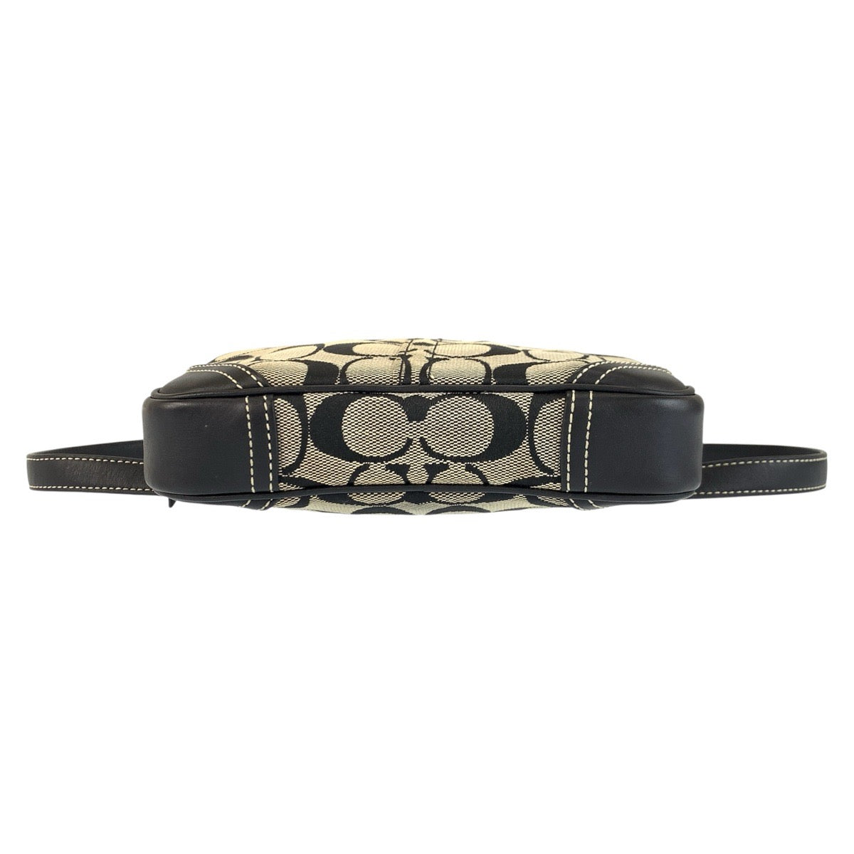 23928
COACH コーチ シグネチャー ブラック 黒 グレー キャンバス / レザー ボディバッグ ウエストポーチ レディース ABP14