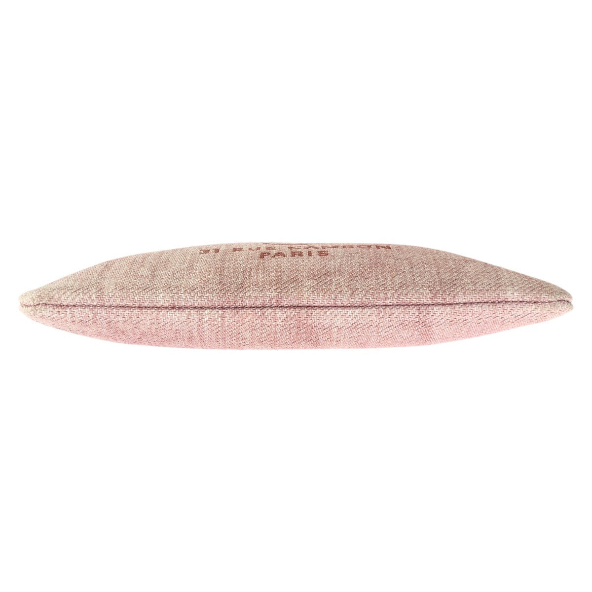 23947
CHANEL Deauville Coco Mark Pink Silver Hardware Canvas Clutch Bag Pouch Ladies ABP49