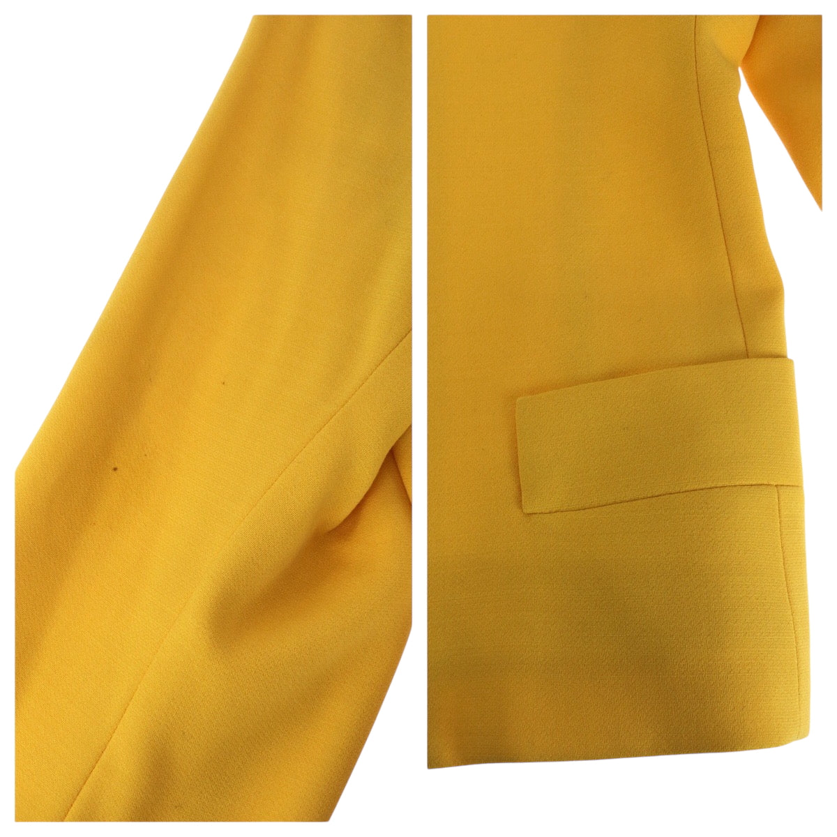 23982
YVES SAINT LAURENT イヴ サンローラン ヴィンテージ YSL 36 イエロー ゴールド金具 ウール ジャケット レディース A28