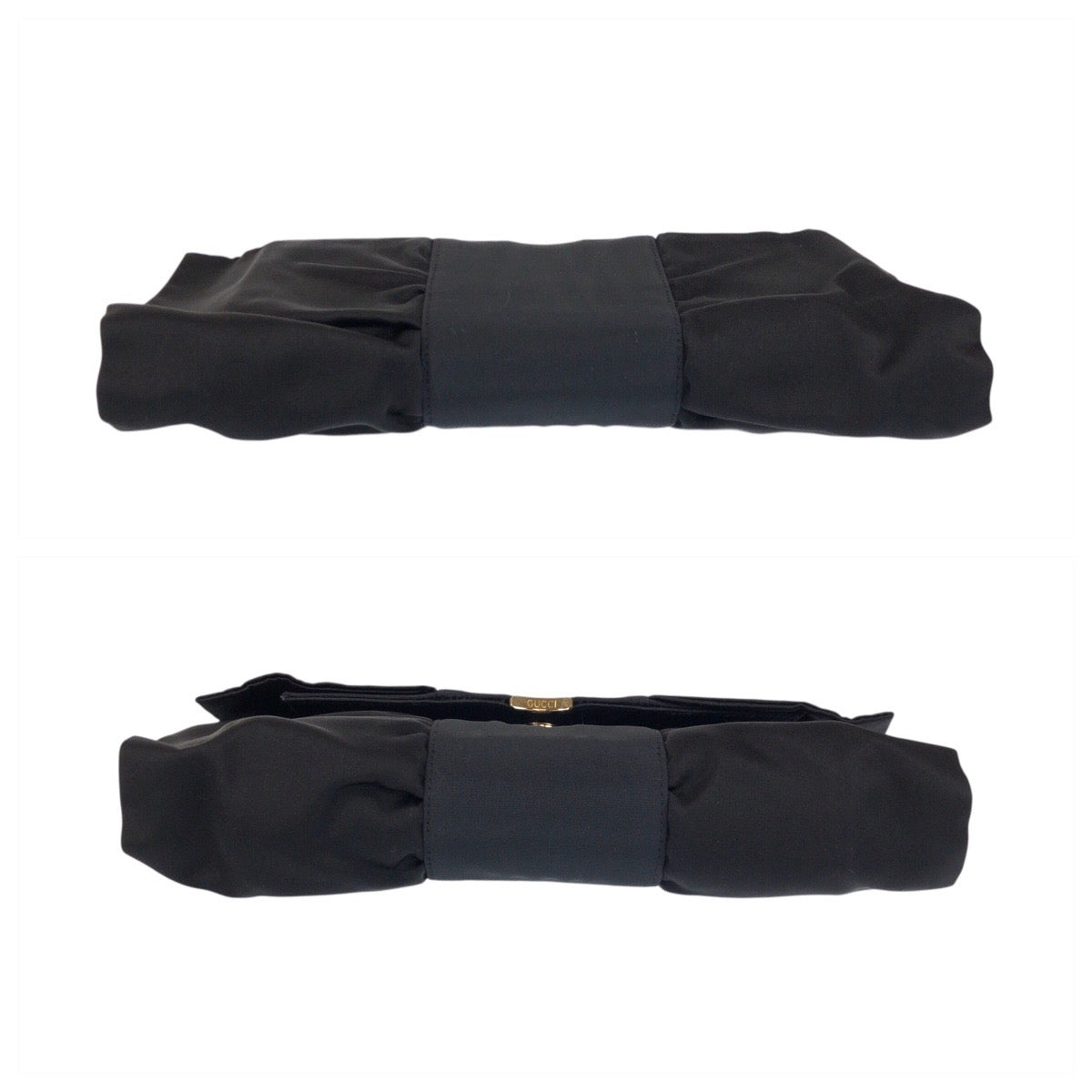 24104
GUCCI Vintage Black Gold Hardware Satin 005 142 9351 Clutch Bag Second Bag Ladies ABP30