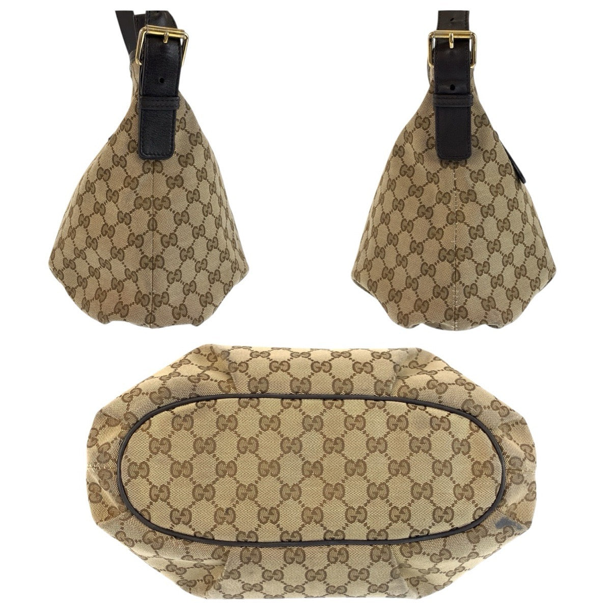 24129
GUCCI グッチ ブラウン ゴールド金具 GGキャンバス / レザー 388930 ショルダーバッグ メッセンジャーバッグ レディース AB35