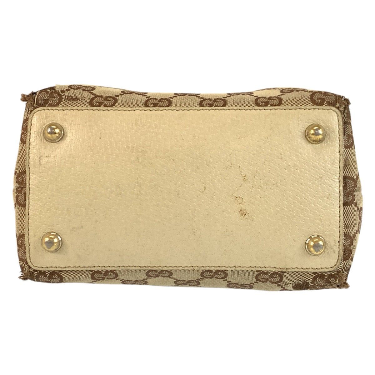 24136
GUCCI Beige Ivory Gold Hardware GG Canvas / Leather 120840 Tote Bag Shoulder Bag Women's B21