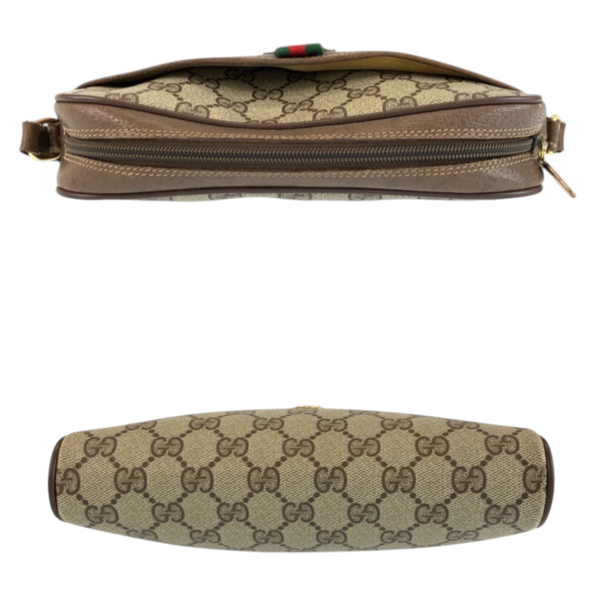 24227
GUCCI グッチ ヴィンテージ シェリーライン ベージュ ブラウン ゴールド金具 GGスプリームキャンバス / レザー 116 02 089 ショルダーバッグ ポシェット レディース AB30