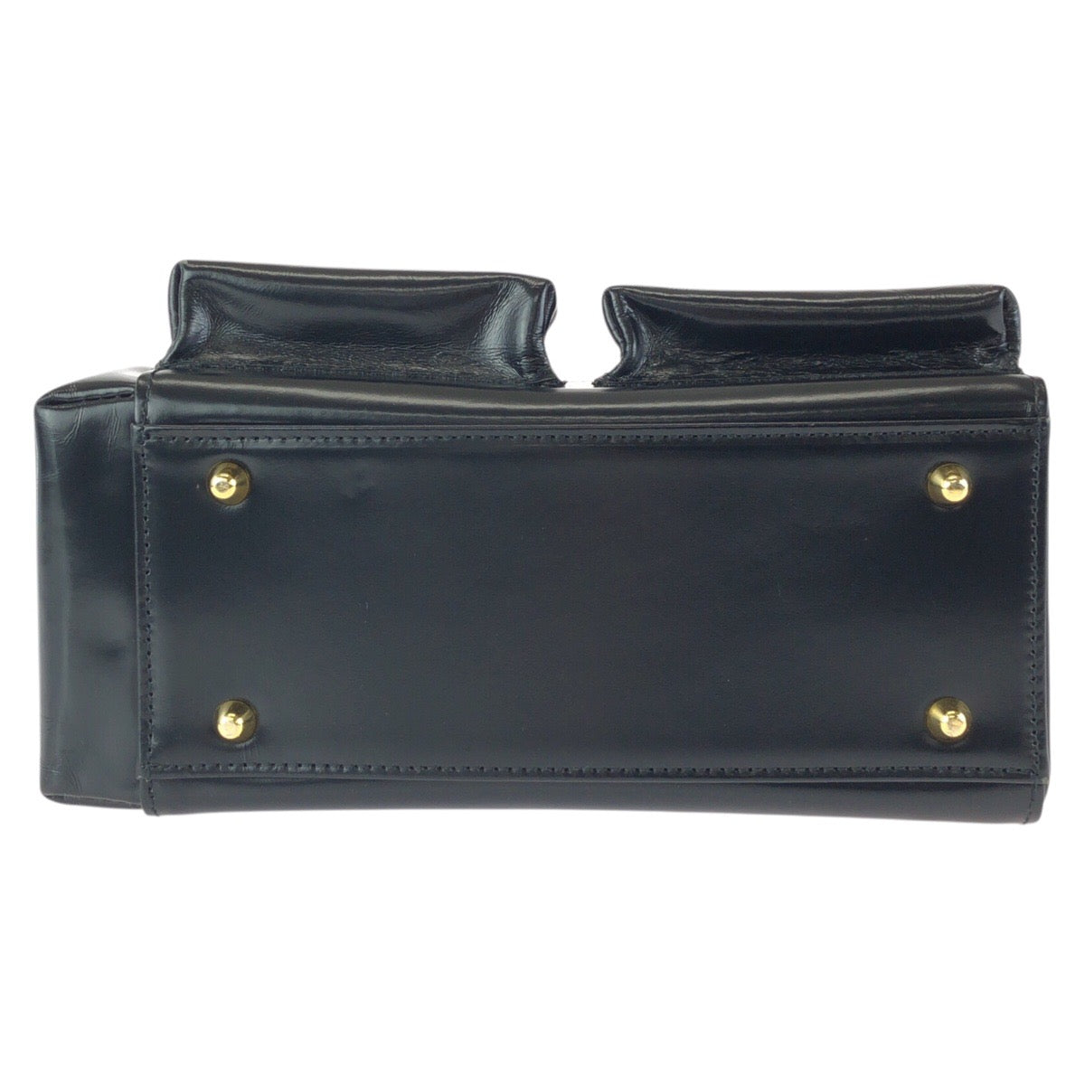 24236
VERSACE Vintage Sunburst Black Gold Hardware Leather Handbag Tote Bag Women's ABP42