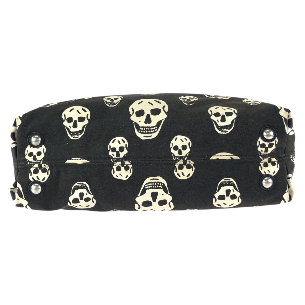 24286
Alexander McQueen Black White Silver-tone Hardware Canvas 240600 Chain Shoulder Bag Women's AB21