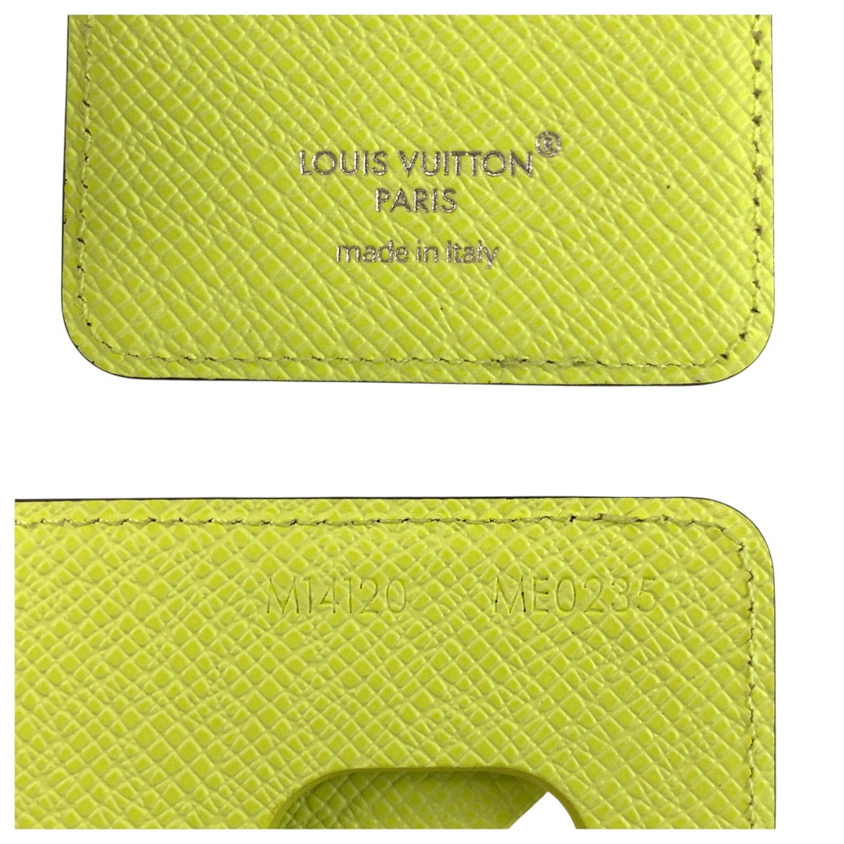 24317
LOUIS VUITTON Monogram Porte Carte Magnet Yellow Leather M14120 Card Holder MagSafe Compatible Men's SA42