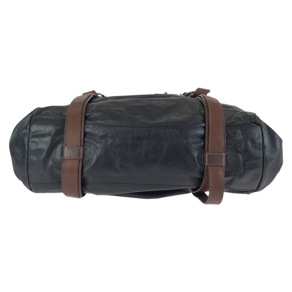 24401
PRADA プラダ ブラック 黒 シルバー金具 レザー トートバッグ ショルダーバッグ トラベルバッグ メンズ ABP44