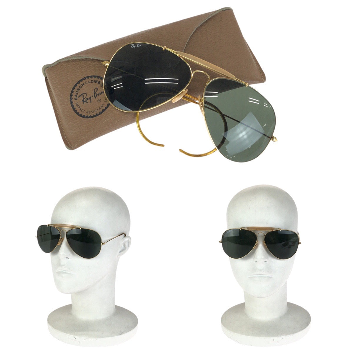 24440
Ray-Ban レイバン ヴィンテージ ボシュロム アビエーター ゴールド グリーン メタル B&L 62□14 サングラス 男女兼用 ティアドロップ レディース ABP15