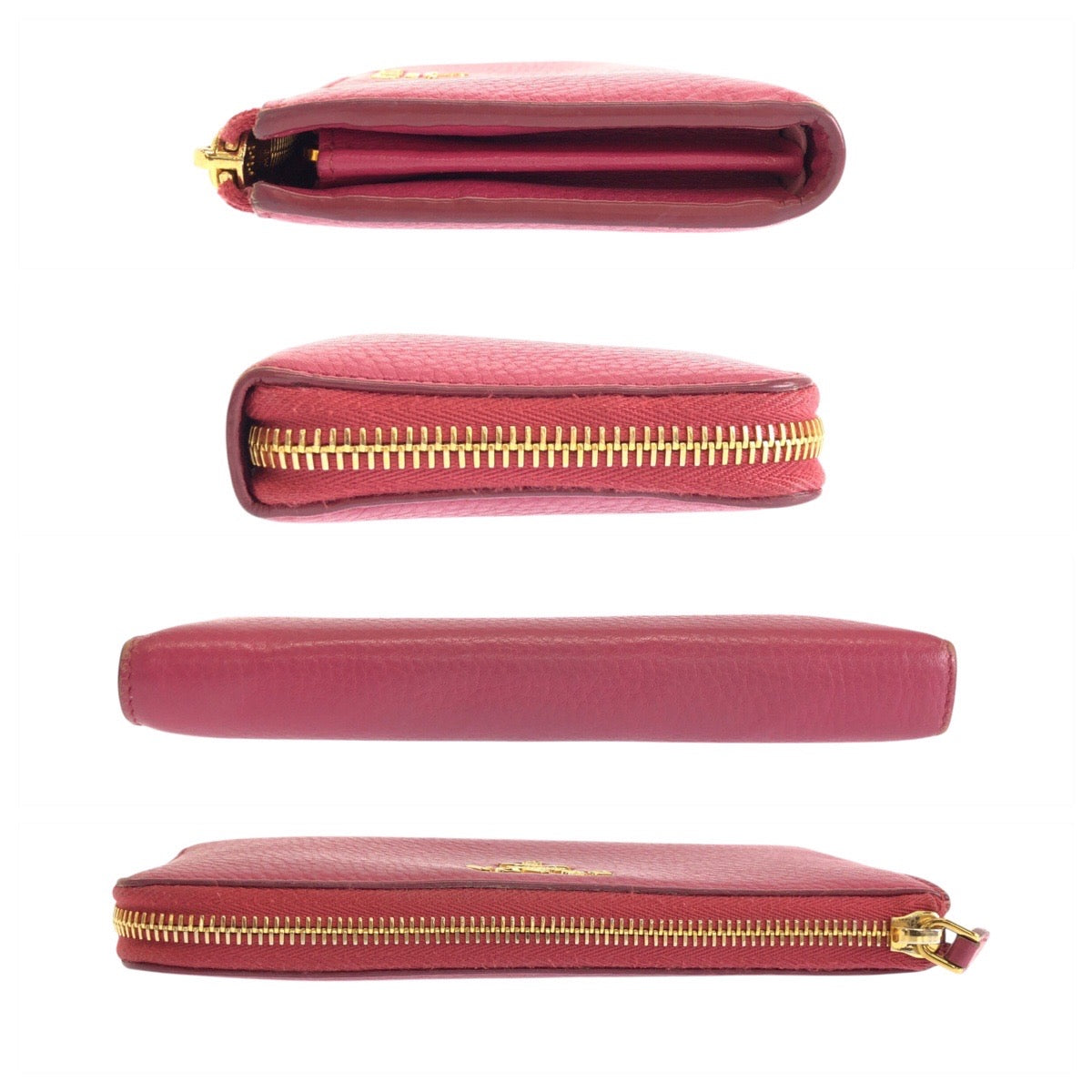 24522
PRADA プラダ サフィアーノ ピンク ゴールド金具 レザー 1M1183 長財布 ロングウォレット レディース ABP