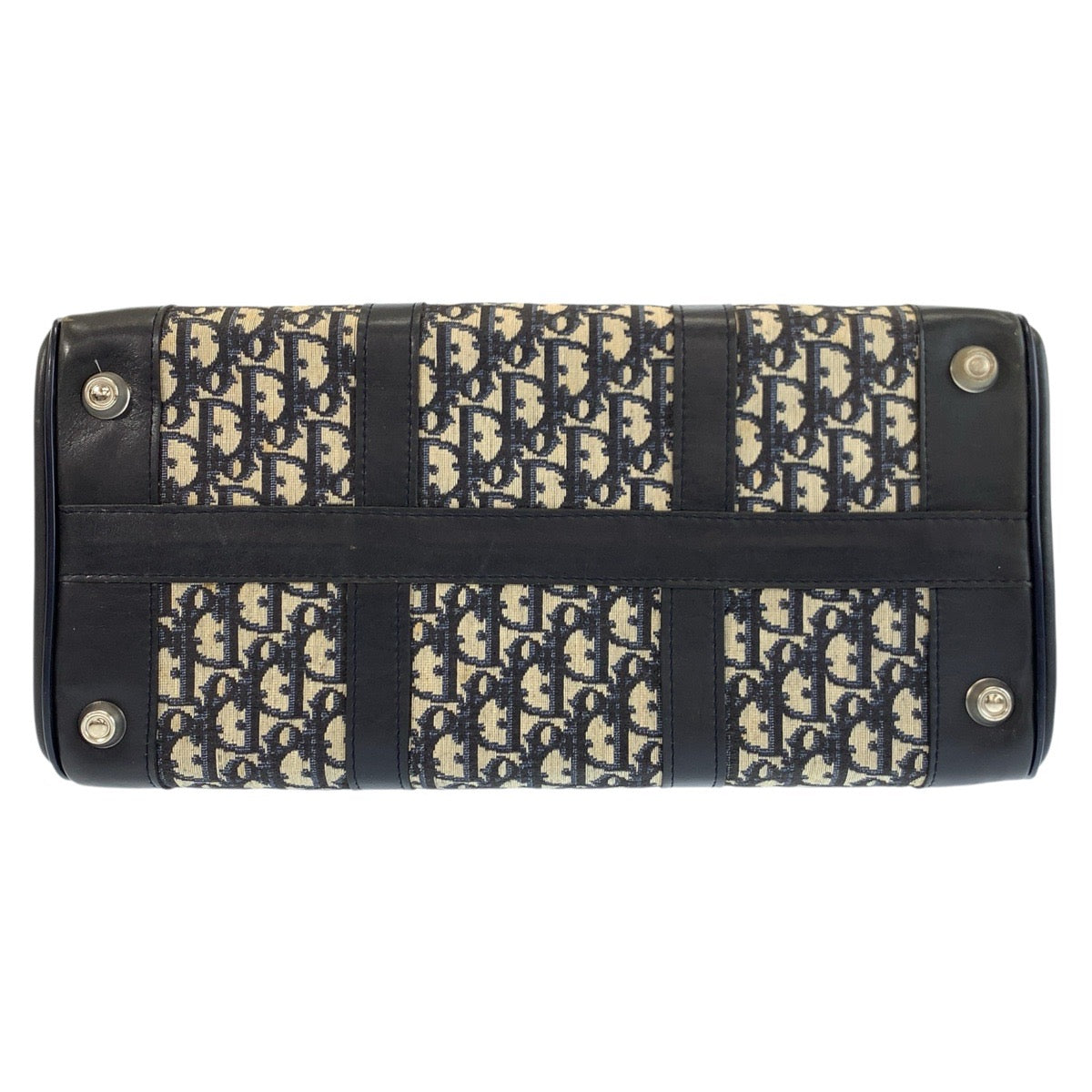24761
Christian Dior クリスチャンディオール ヴィンテージ トロッター ネイビー シルバー金具 キャンバス / レザー ボストンバッグ ハンドバッグ レディース AB49