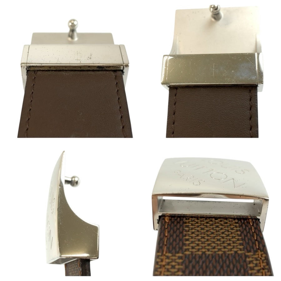 24891
LOUIS VUITTON ルイヴィトン ダミエ サンチュール キャレ ブラウン シルバー金具 PVC ベルト メンズ ABP21