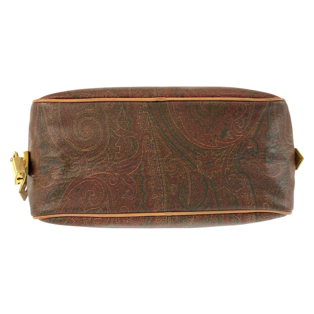 24903
ETRO エトロ ペイズリー柄 ブラウン ゴールド金具 PVC / レザー ハンドバッグ ミニボストンバッグ レディース ABP21