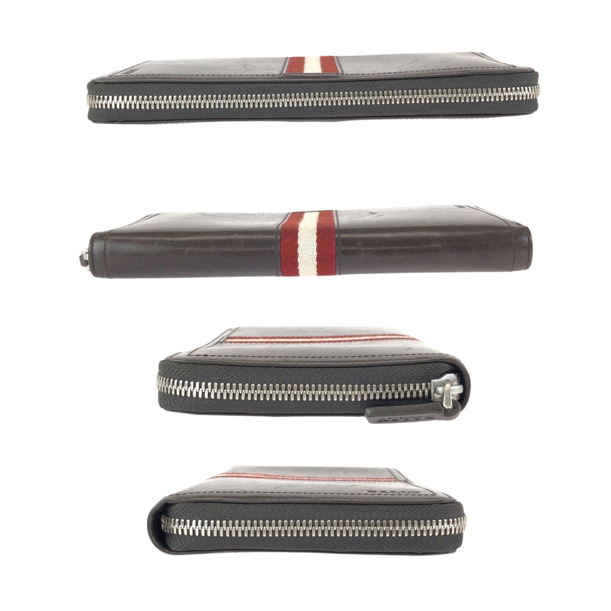 24909
BALLY バリー トレインスポッティング ブラウン シルバー金具 レザー 長財布 ラウンドファスナー メンズ AB8