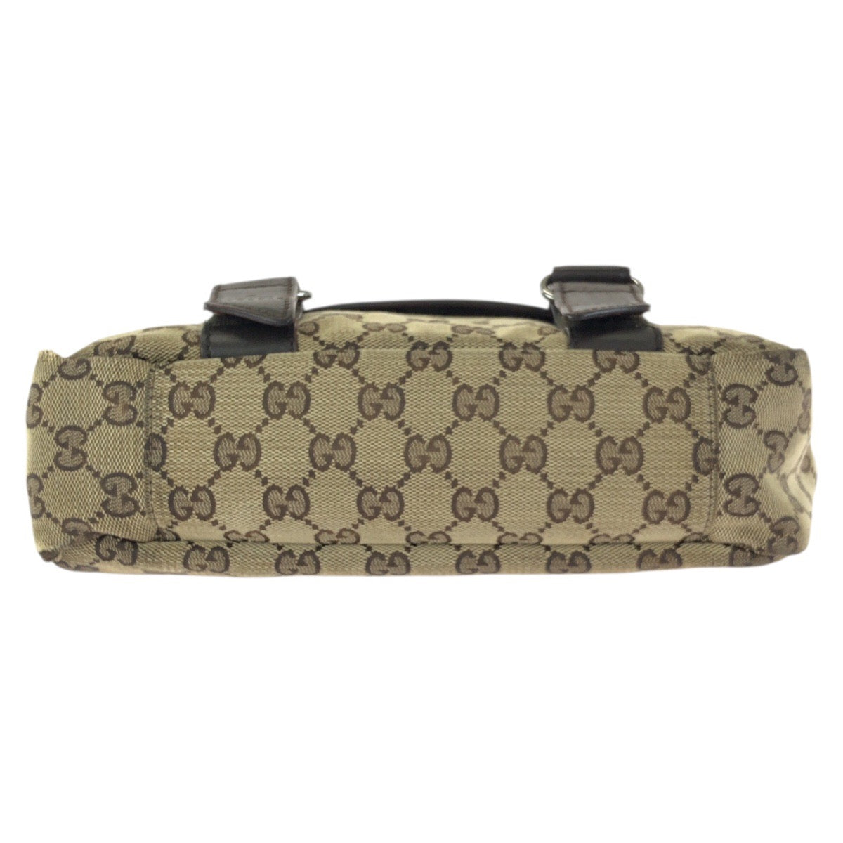 25105
GUCCI グッチ ベージュ ダークブラウン シルバー金具 GGキャンバス / レザー 145858 ショルダーバッグ メッセンジャーバッグ レディース B20