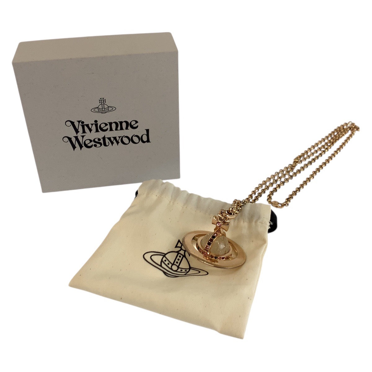 25138
Vivienne Westwood ヴィヴィアンウエストウッド オーブ ピンクゴールド メタル ネックレス 男女兼用 レディース B14