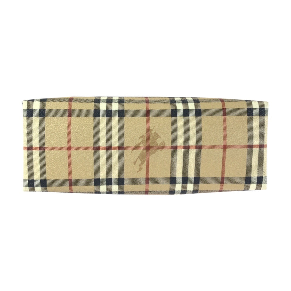 25283
BURBERRY バーバリー ノバチェック シャドーホース ベージュ ブラウン ゴールド金具 PVC トートバッグ ハンドバッグ レディース A42