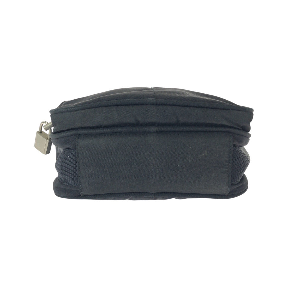 25288
PRADA プラダ テスート 三角ロゴプレート ブラック 黒 シルバー金具 ナイロン ショルダーバッグ ポシェット レディース AB28