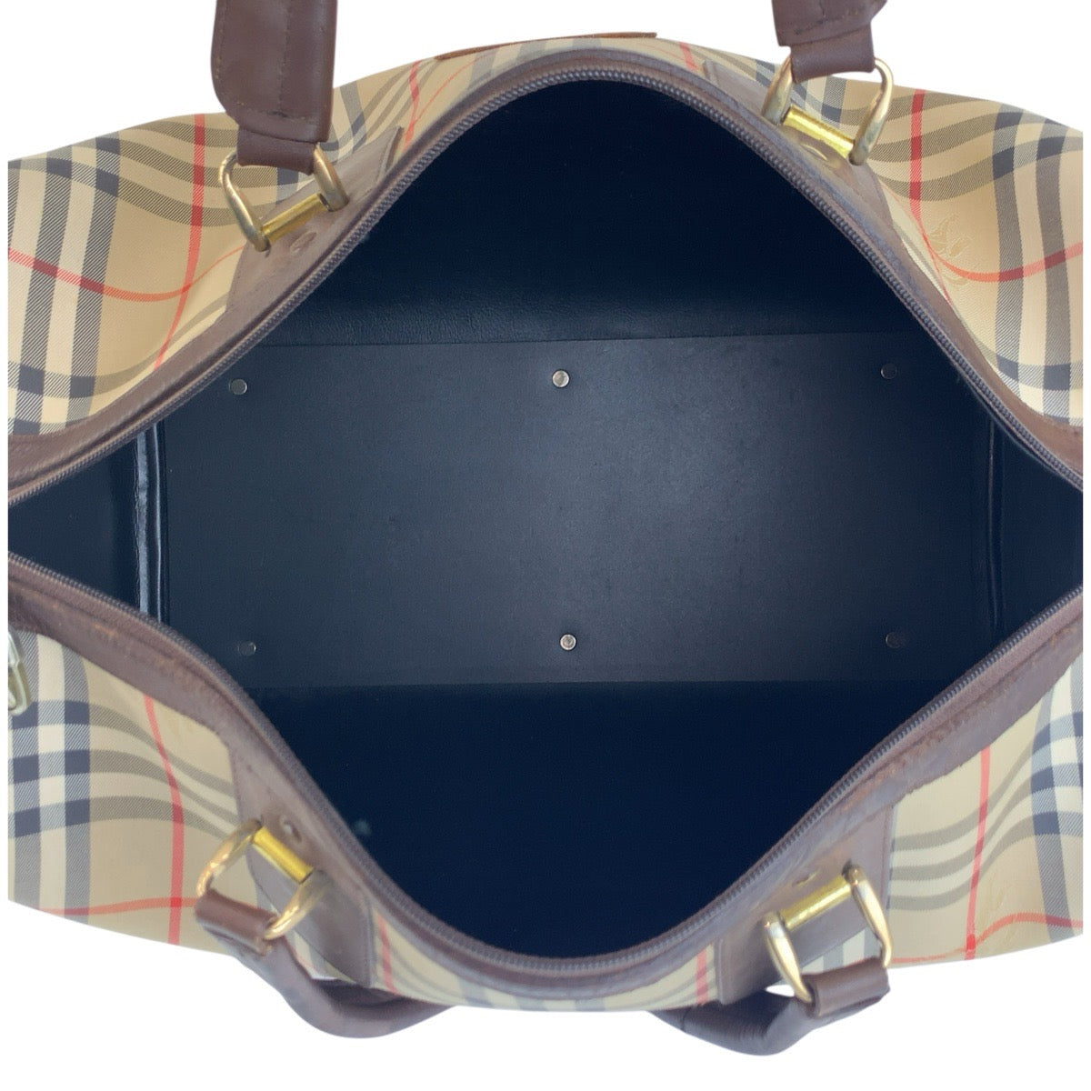 25307
Burberrys バーバリーズ ヴィンテージ シャドーホース チェック柄 ベージュ ブラウン ゴールド金具 キャンバス / レザー ボストンバッグ ハンドバッグ レディース AB28